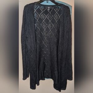 Mossimo Supply Co. Black Openwork Knit Cardigan